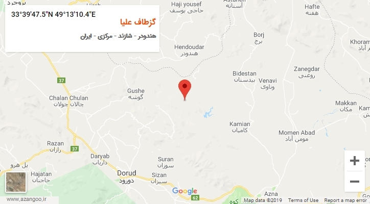 روستای گزطاف علیا بر روی نقشه