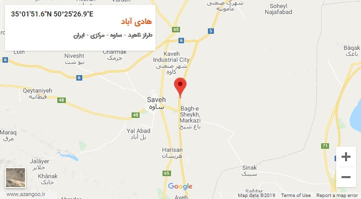 روستای هادی آباد بر روی نقشه