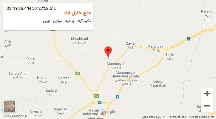 روستای حاج خلیل آباد بر روی نقشه
