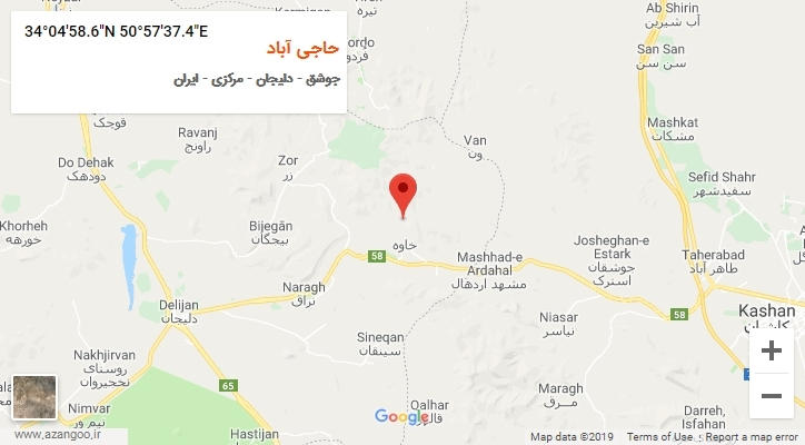 روستای حاجی آباد بر روی نقشه