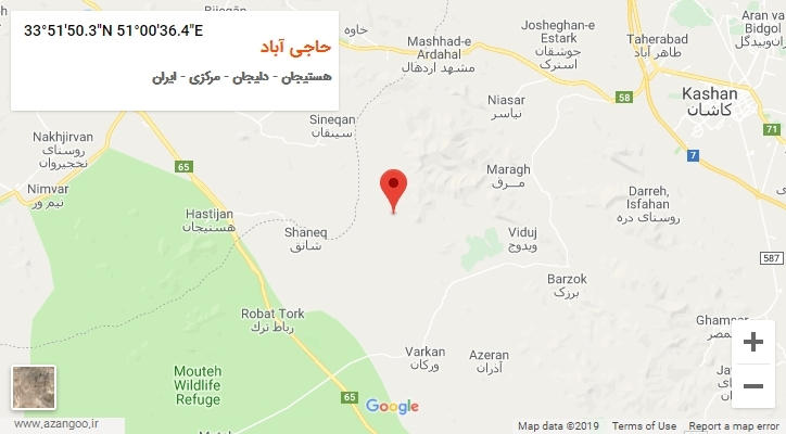 روستای حاجی آباد بر روی نقشه