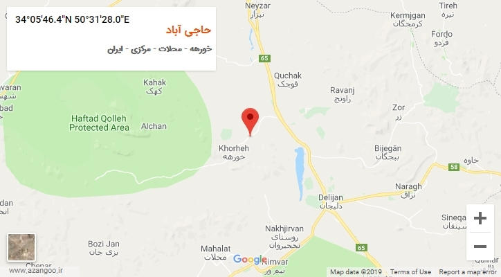 روستای حاجی آباد بر روی نقشه