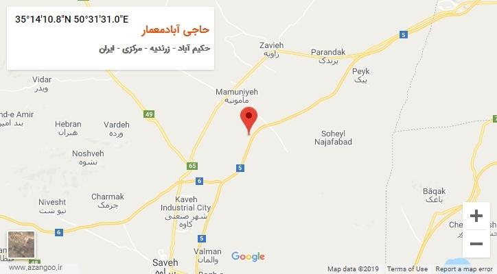 روستای حاجی آبادمعمار بر روی نقشه