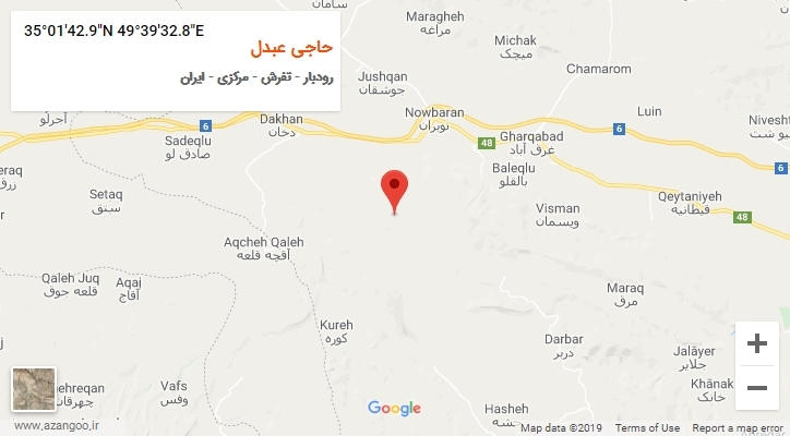 روستای حاجی عبدل بر روی نقشه
