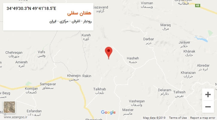 روستای هفتان سفلی بر روی نقشه