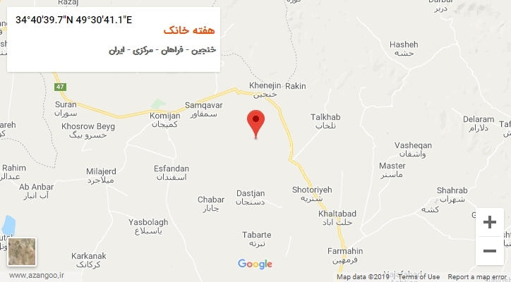 روستای هفته خانک بر روی نقشه