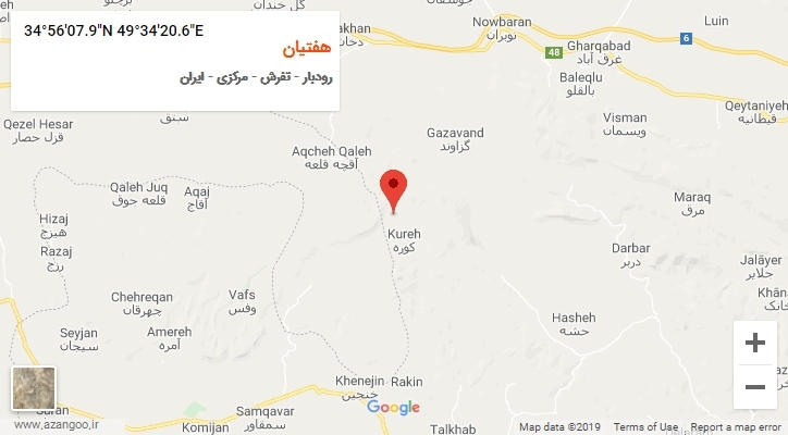 روستای هفتیان بر روی نقشه