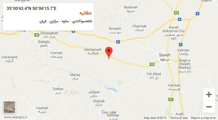 روستای حقانیه بر روی نقشه