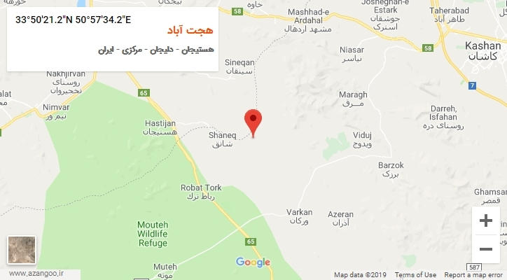 روستای هجت آباد بر روی نقشه