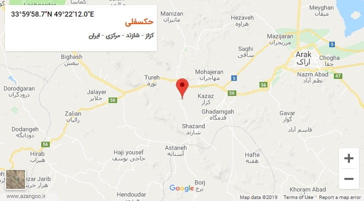 روستای حکسفلی بر روی نقشه