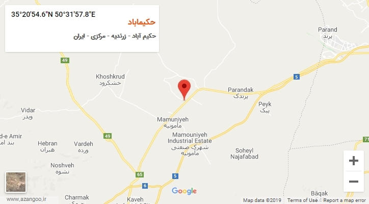روستای حکیماباد بر روی نقشه