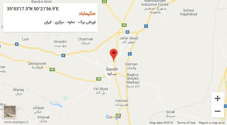 روستای حکیماباد بر روی نقشه