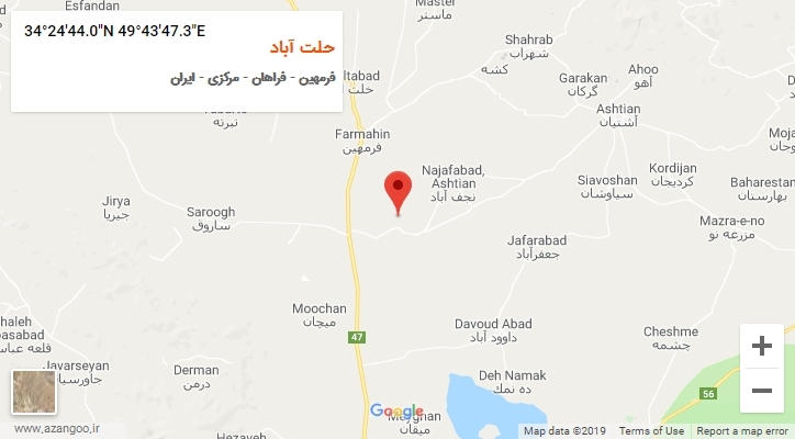 روستای حلت آباد بر روی نقشه