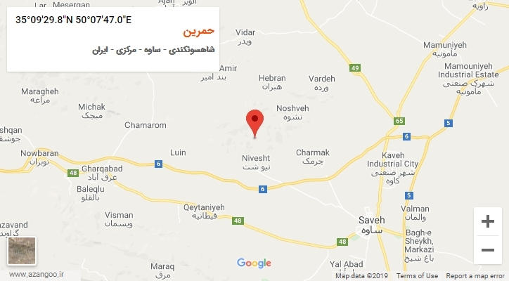 روستای حمرین بر روی نقشه