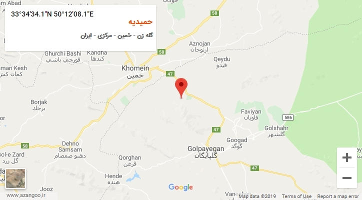 روستای حمیدیه بر روی نقشه