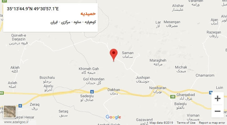 روستای حمیدیه بر روی نقشه