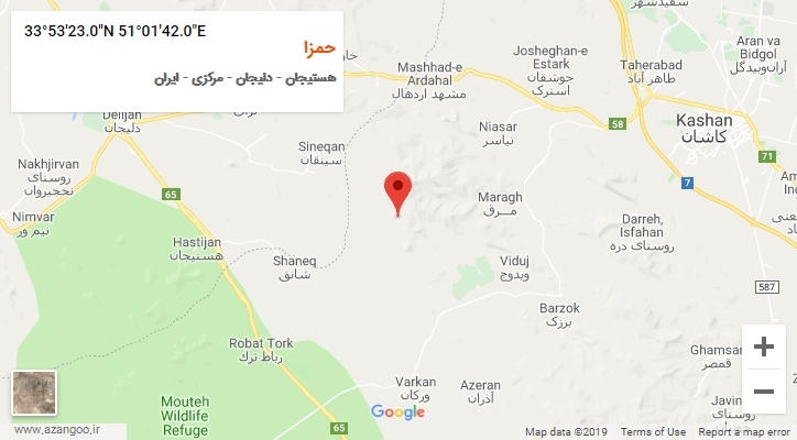 روستای حمزا بر روی نقشه