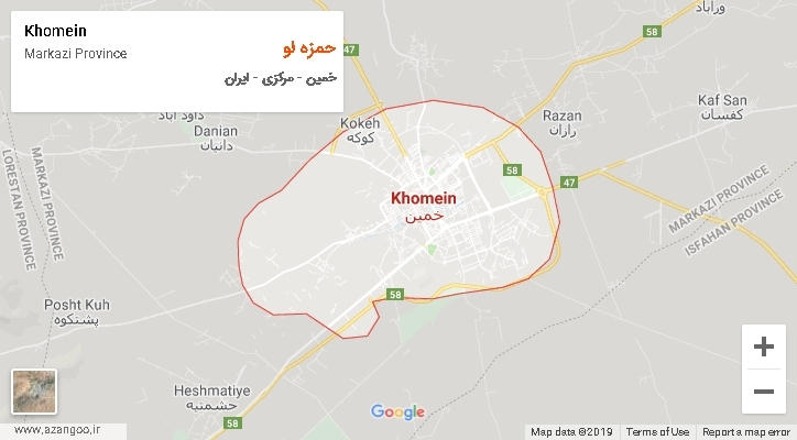 دهستان حمزه لو بر روی نقشه
