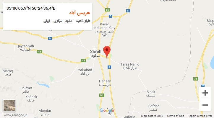 روستای هریس آباد بر روی نقشه