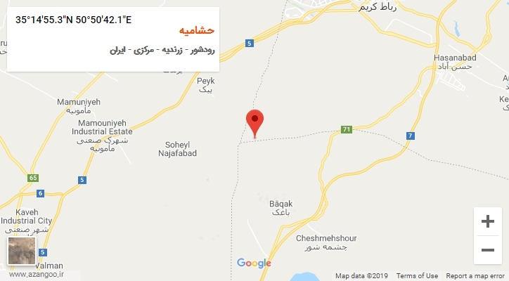 روستای حشامیه بر روی نقشه