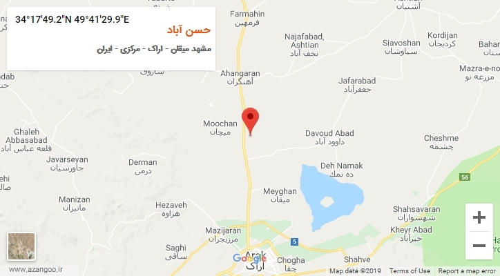 روستای حسن آباد بر روی نقشه
