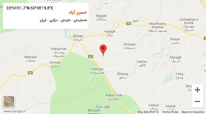 روستای حسن آباد بر روی نقشه