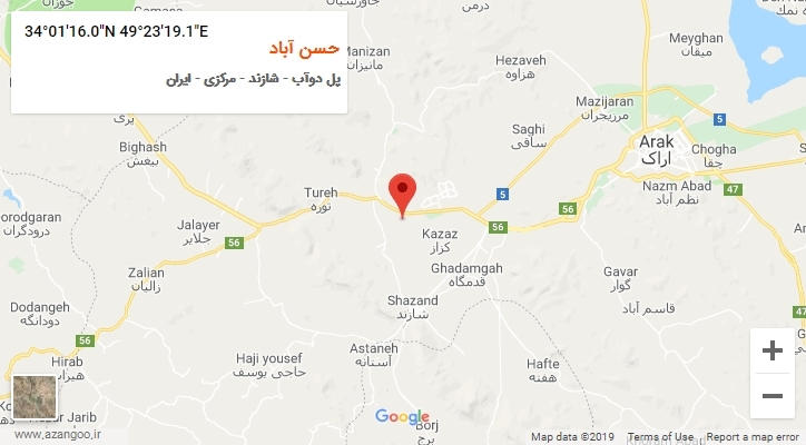 روستای حسن آباد بر روی نقشه