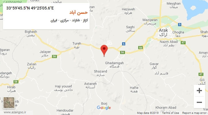 روستای حسن آباد بر روی نقشه