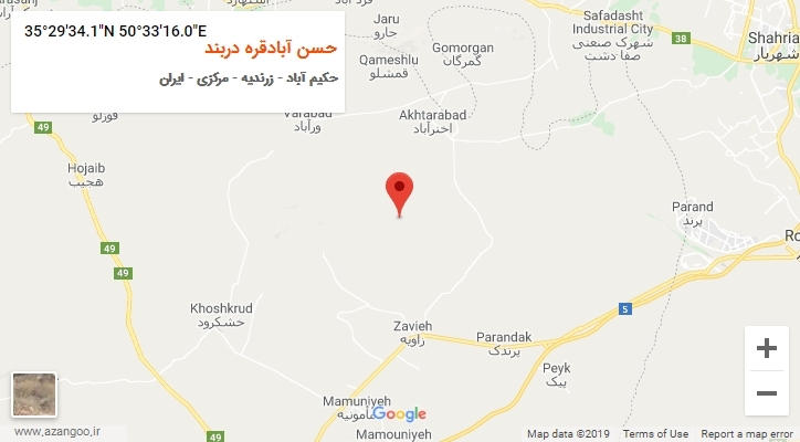 روستای حسن آبادقره دربند بر روی نقشه