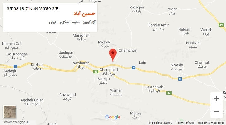 روستای حسین آباد بر روی نقشه