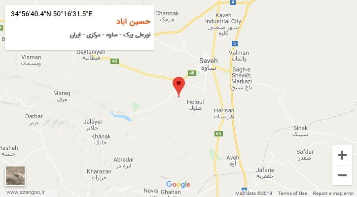 روستای حسین آباد بر روی نقشه