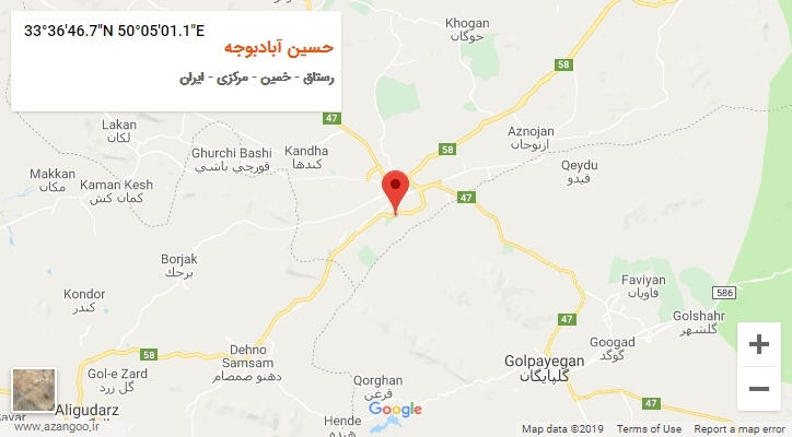 روستای حسین آبادبوجه بر روی نقشه