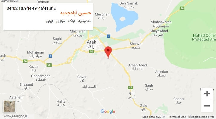 روستای حسین آبادجدید بر روی نقشه