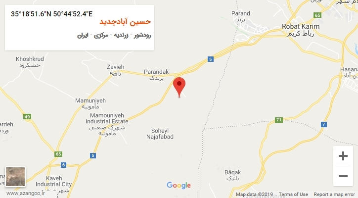 روستای حسین آبادجدید بر روی نقشه