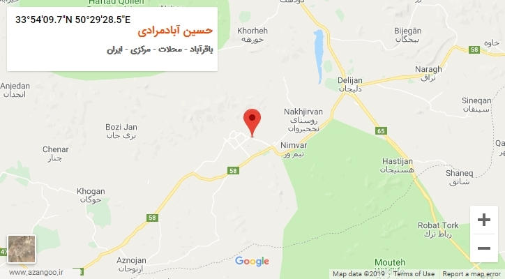 روستای حسین آبادمرادی بر روی نقشه