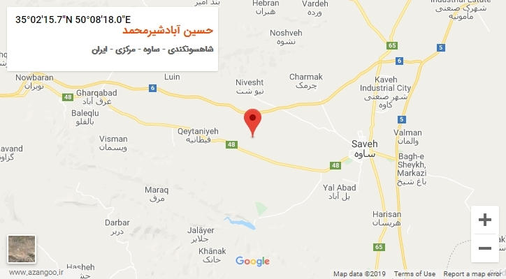 روستای حسین آبادشیرمحمد بر روی نقشه