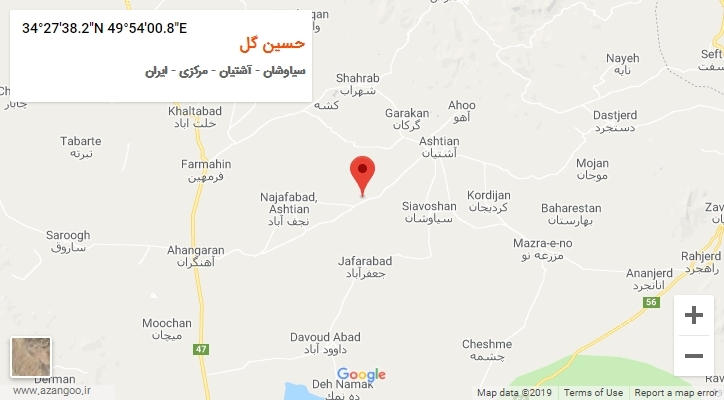 روستای حسین گل بر روی نقشه