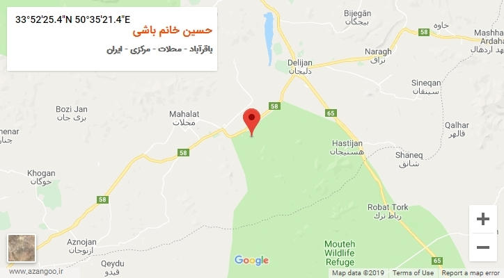 روستای حسین خانم باشی بر روی نقشه