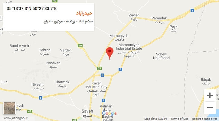 روستای حیدرآباد بر روی نقشه