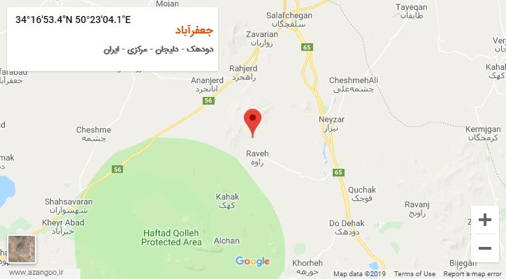 روستای جعفرآباد بر روی نقشه