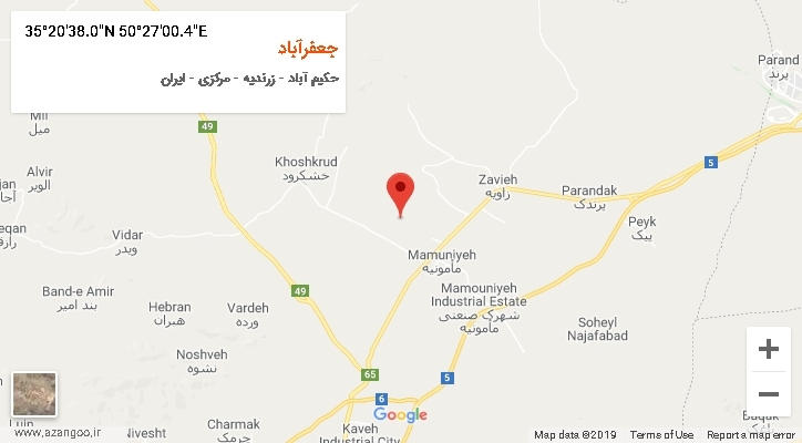 روستای جعفرآباد بر روی نقشه