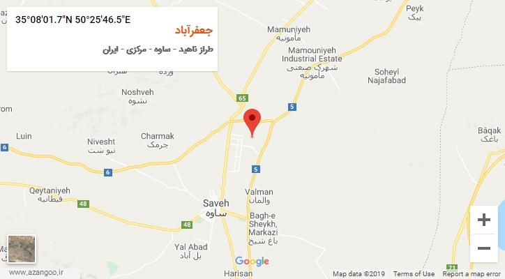 روستای جعفرآباد بر روی نقشه
