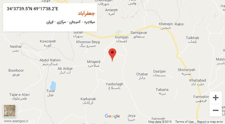 روستای جعفرآباد بر روی نقشه