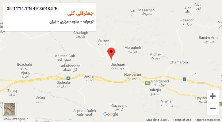 روستای جعفرقلی گلی بر روی نقشه