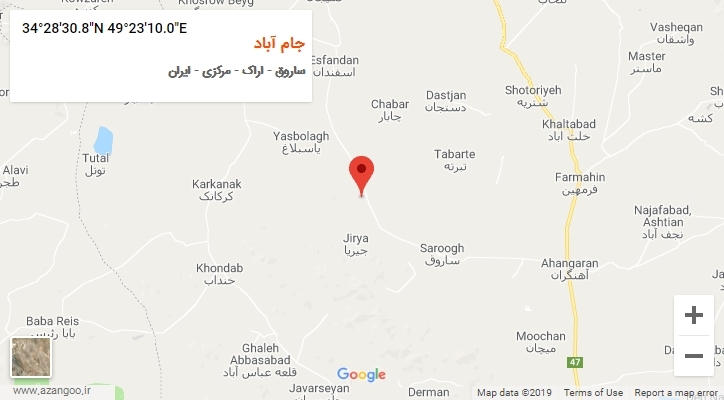 روستای جام آباد بر روی نقشه