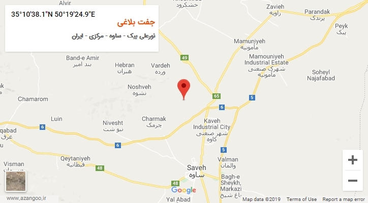 روستای جفت بلاغی بر روی نقشه