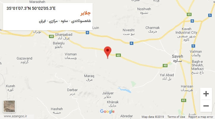 روستای جلایر بر روی نقشه