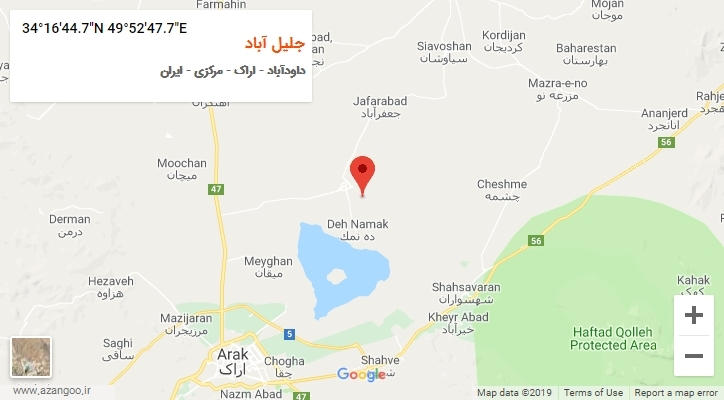 روستای جلیل آباد بر روی نقشه
