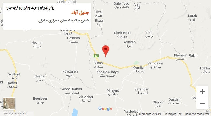 روستای جلیل آباد بر روی نقشه