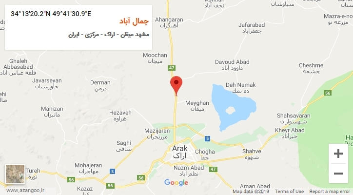 روستای جمال آباد بر روی نقشه